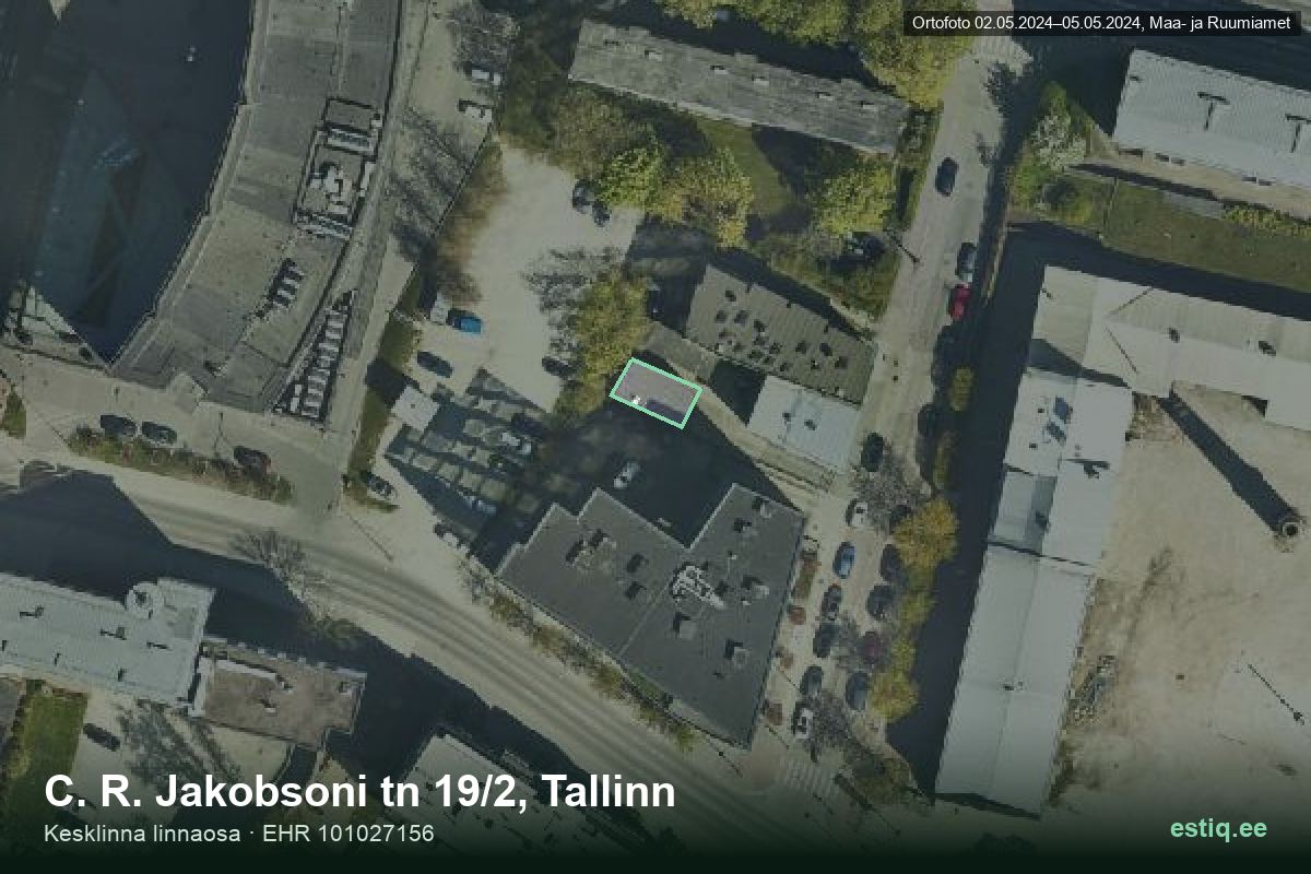 C. R. Jakobsoni tänav 19/2, Tallinn – hoone aerofoto, kontuur ehitisregistri (EHR) andmetest