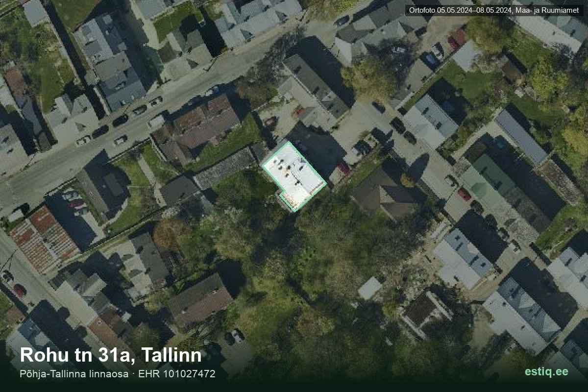 Rohu tänav 31a, Tallinn – ilmakuva rakennuksesta, ääriviiva rakennusrekisteristä (EHR)