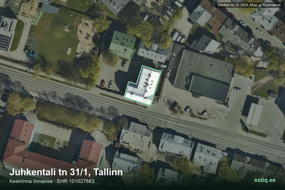 Juhkentali tänav 31/1, Tallinn – aerial photo of the building, outline from the Building Register (EHR)