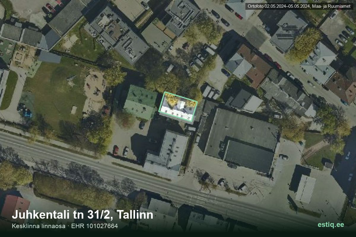 Juhkentali tänav 31/2, Tallinn – aerial photo of the building, outline from the Building Register (EHR)