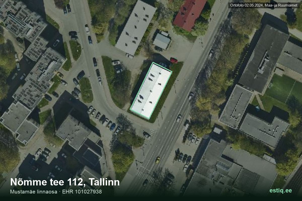 Nõmme tee 112, Tallinn – ilmakuva rakennuksesta, ääriviiva rakennusrekisteristä (EHR)