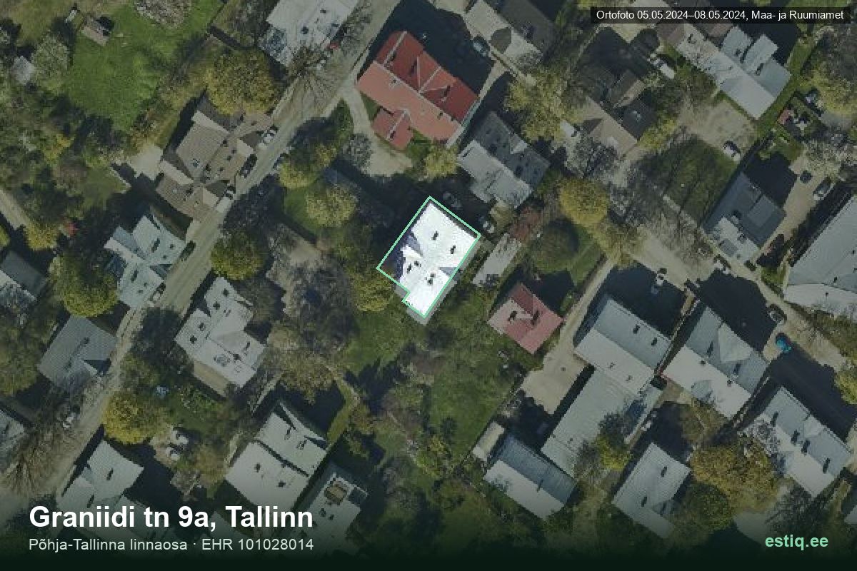 Graniidi tänav 9a, Tallinn – hoone aerofoto, kontuur ehitisregistri (EHR) andmetest