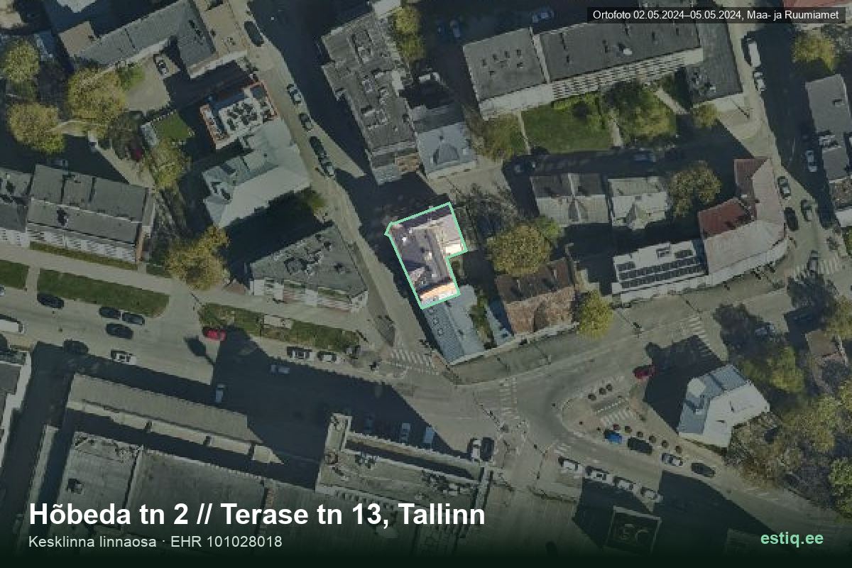 Hõbeda tänav 2, Tallinn – aerial photo of the building, outline from the Building Register (EHR)