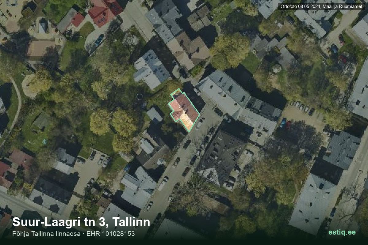 Suur-Laagri tänav 3, Tallinn – ilmakuva rakennuksesta, ääriviiva rakennusrekisteristä (EHR)
