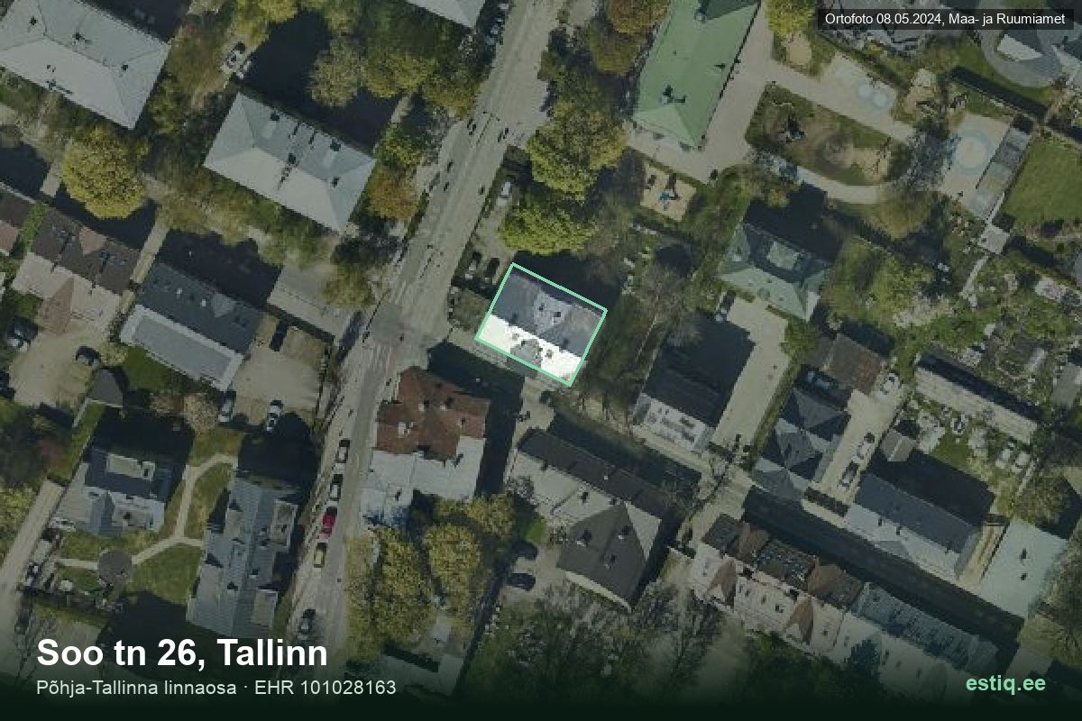 Soo tänav 26, Tallinn – ilmakuva rakennuksesta, ääriviiva rakennusrekisteristä (EHR)
