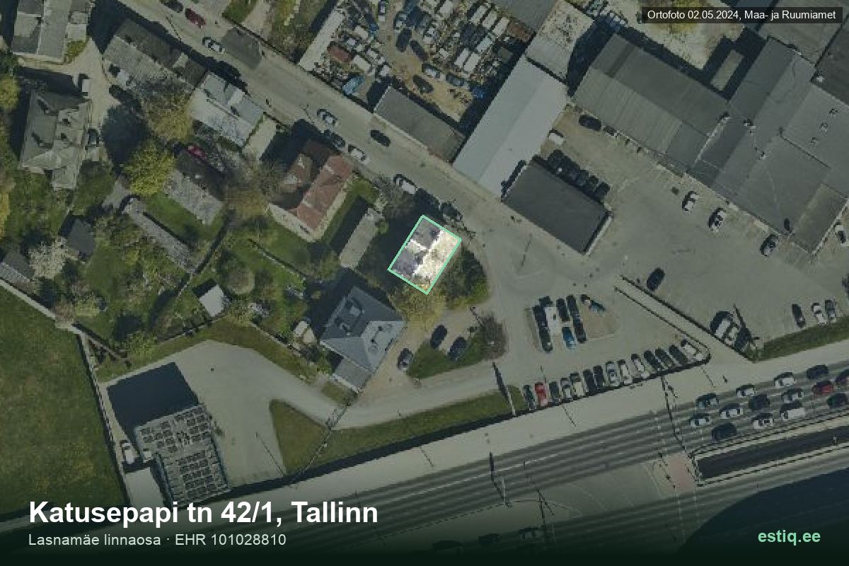 Katusepapi tänav 42/1, Tallinn – hoone aerofoto, kontuur ehitisregistri (EHR) andmetest