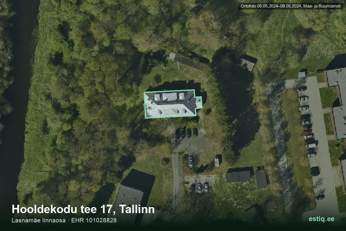 Hooldekodu tee 17, Tallinn – aerial photo of the building, outline from the Building Register (EHR)