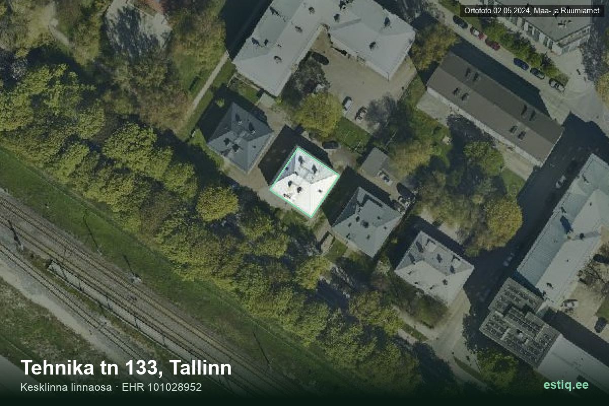 Tehnika tänav 133, Tallinn – aerial photo of the building, outline from the Building Register (EHR)