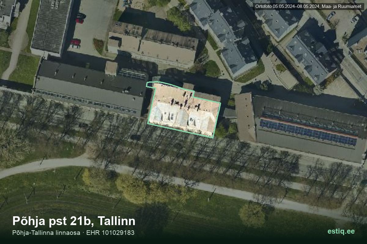 Põhja pst 21b, Tallinn – ilmakuva rakennuksesta, ääriviiva rakennusrekisteristä (EHR)