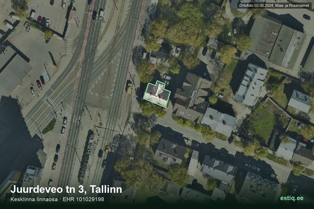Juurdeveo tänav 3, Tallinn – aerial photo of the building, outline from the Building Register (EHR)