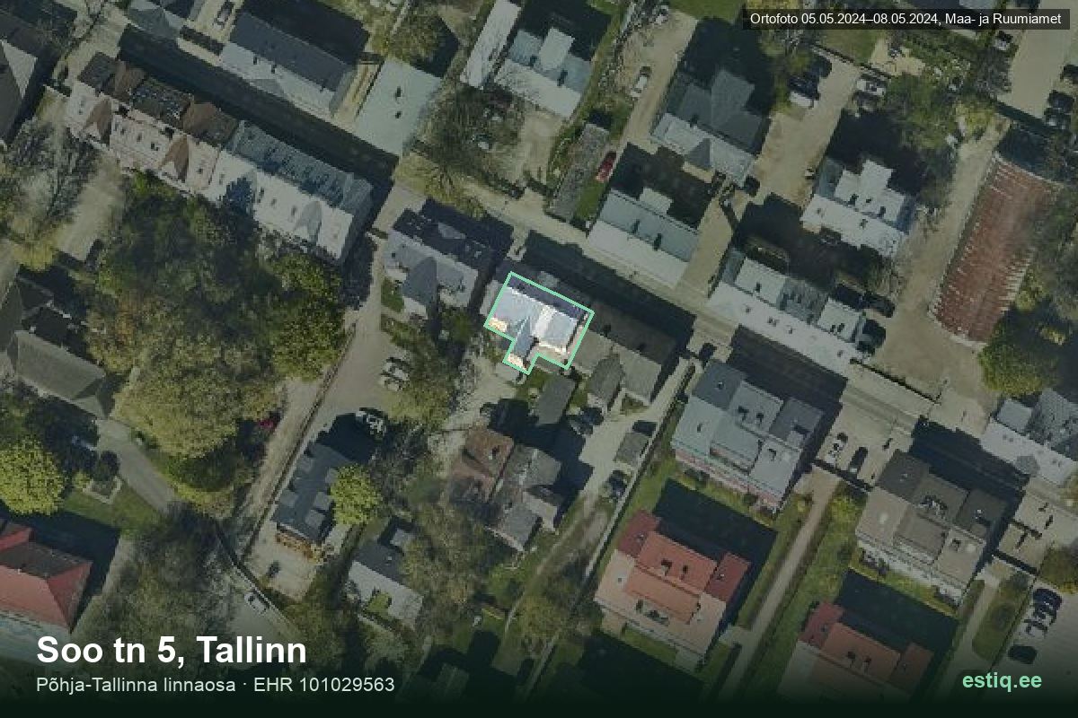 Soo tänav 5, Tallinn – aerial photo of the building, outline from the Building Register (EHR)