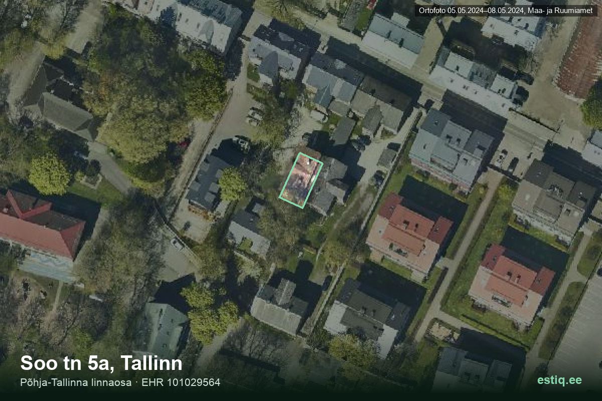 Soo tänav 5a, Tallinn – aerial photo of the building, outline from the Building Register (EHR)