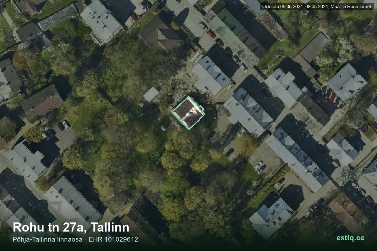 Rohu tänav 27a, Tallinn – ilmakuva rakennuksesta, ääriviiva rakennusrekisteristä (EHR)