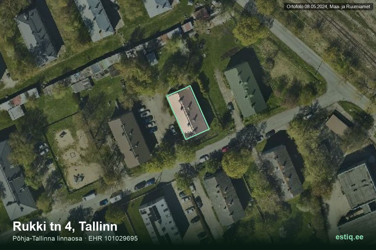 Rukki tänav 4, Tallinn – hoone aerofoto, kontuur ehitisregistri (EHR) andmetest