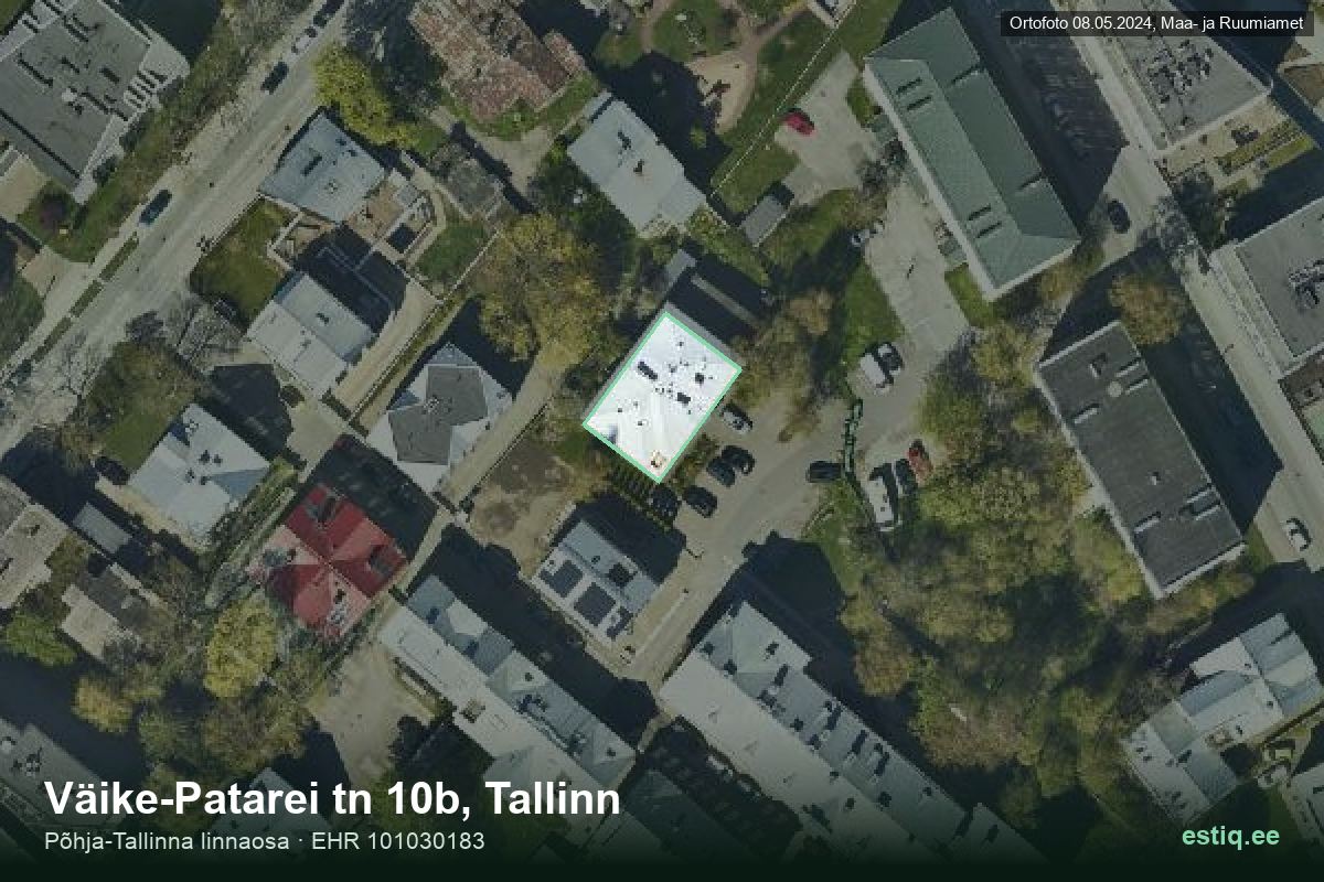 Väike-Patarei tänav 10b, Tallinn – aerial photo of the building, outline from the Building Register (EHR)