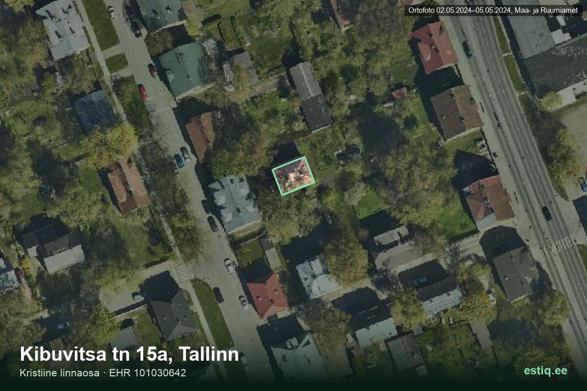 Kibuvitsa tänav 15a, Tallinn – aerial photo of the building, outline from the Building Register (EHR)