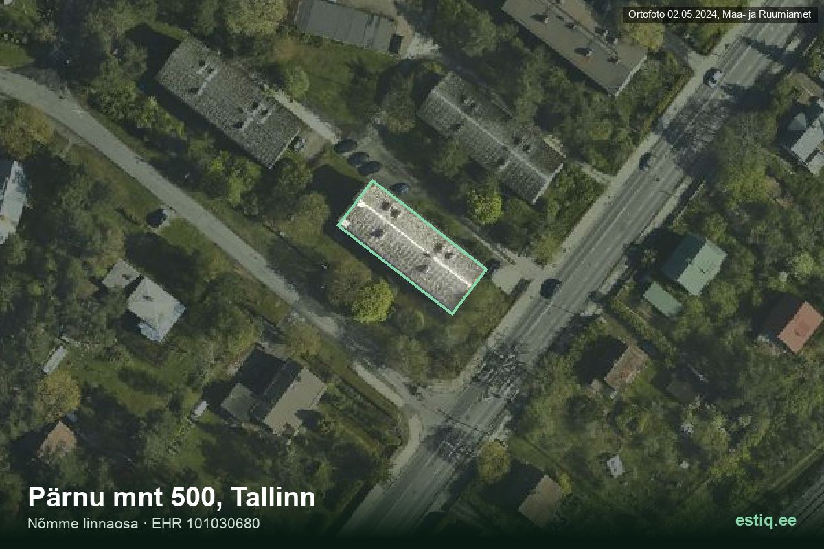 Pärnu mnt 500, Tallinn – aerial photo of the building, outline from the Building Register (EHR)