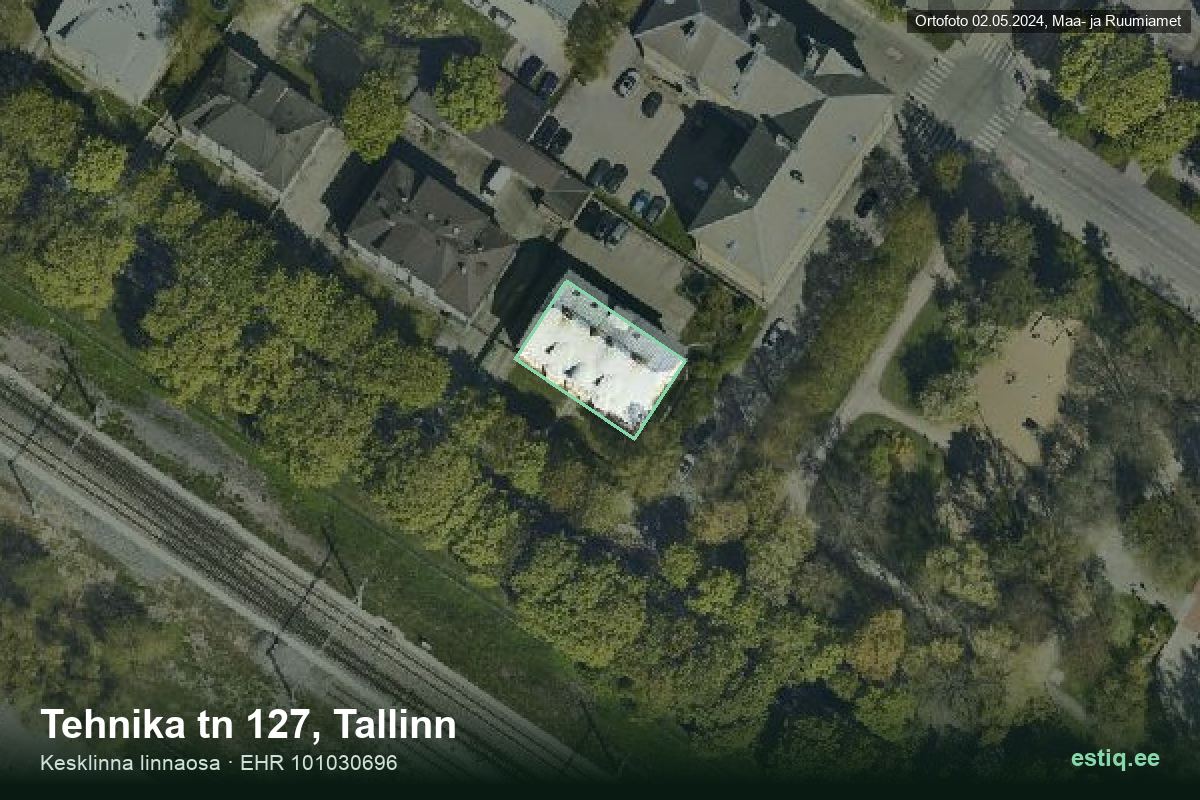 Tehnika tänav 127, Tallinn – aerial photo of the building, outline from the Building Register (EHR)