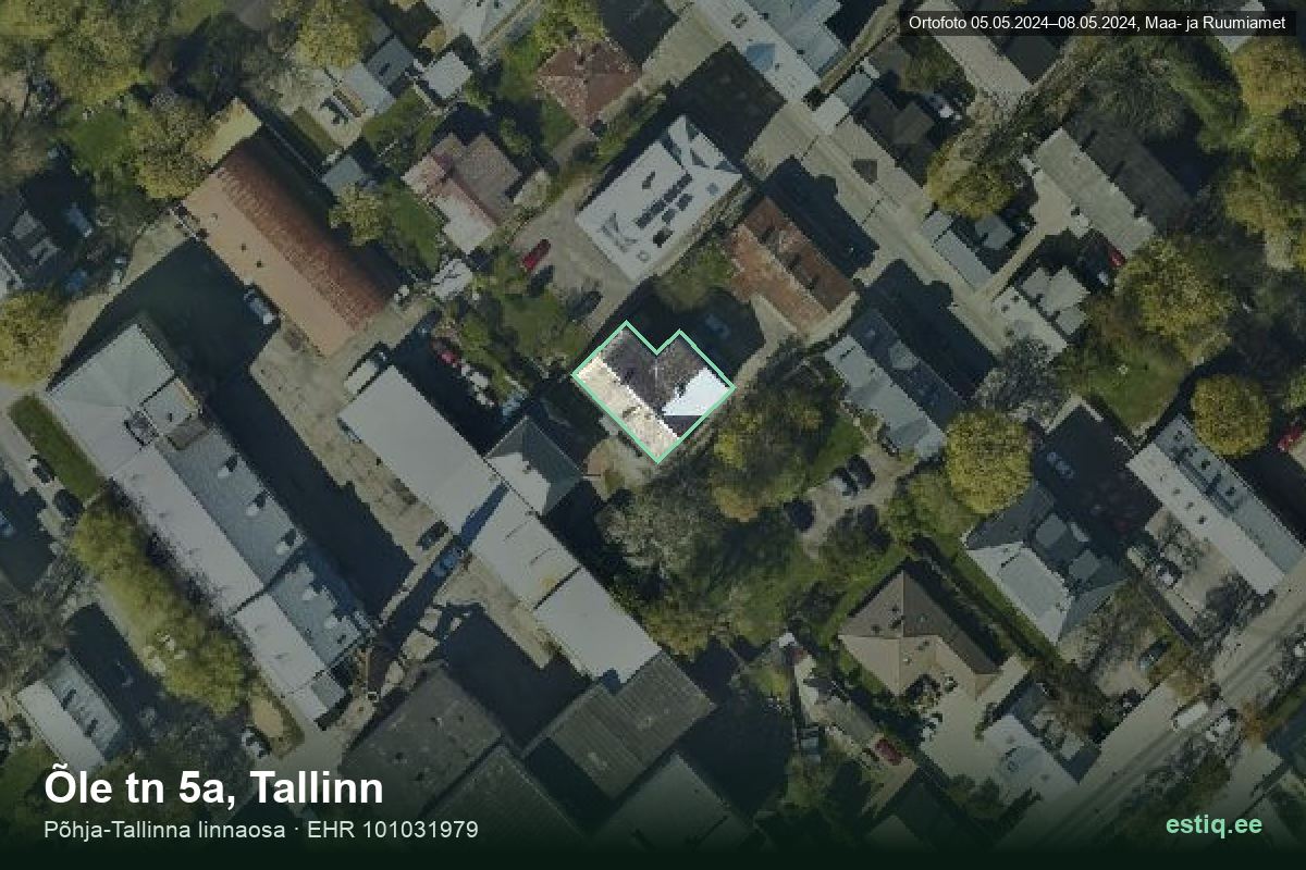 Õle tänav 5a, Tallinn – aerial photo of the building, outline from the Building Register (EHR)