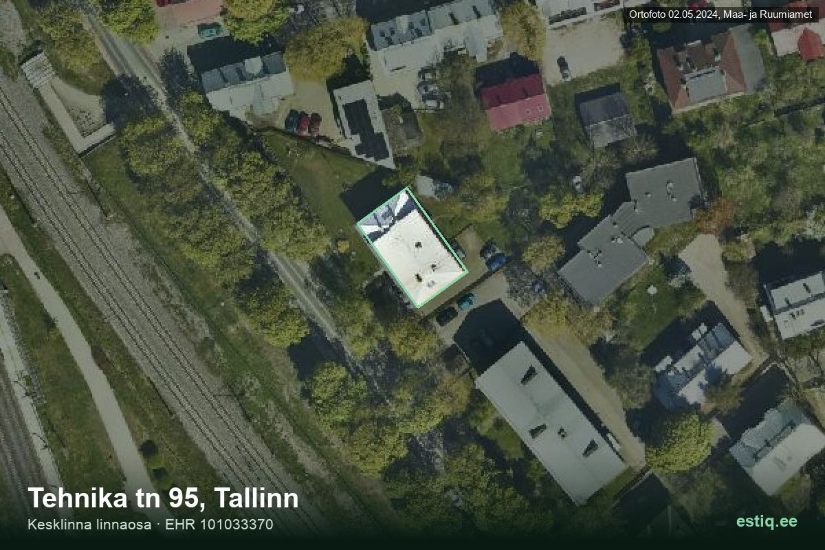 Tehnika tänav 95, Tallinn – hoone aerofoto, kontuur ehitisregistri (EHR) andmetest