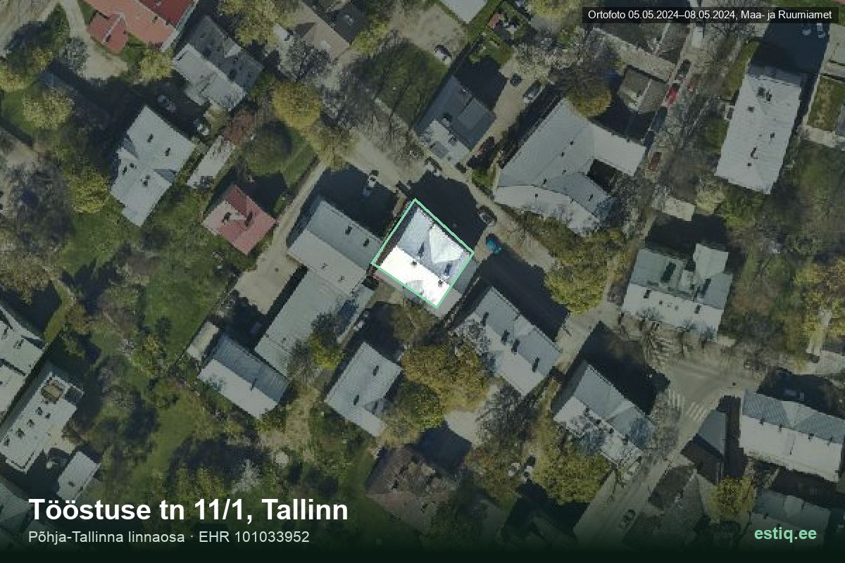 Tööstuse tänav 11/1, Tallinn – hoone aerofoto, kontuur ehitisregistri (EHR) andmetest