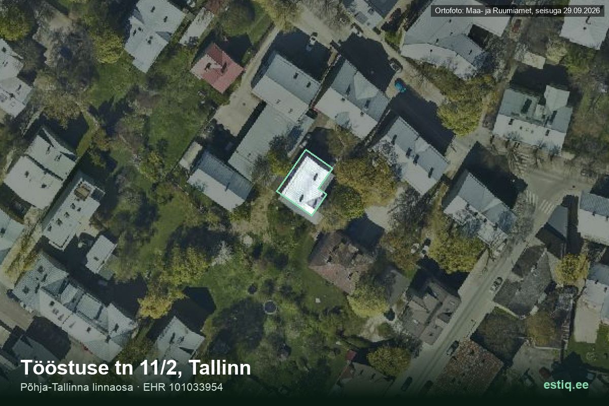 Tööstuse tänav 11/2, Tallinn – hoone aerofoto, kontuur ehitisregistri (EHR) andmetest