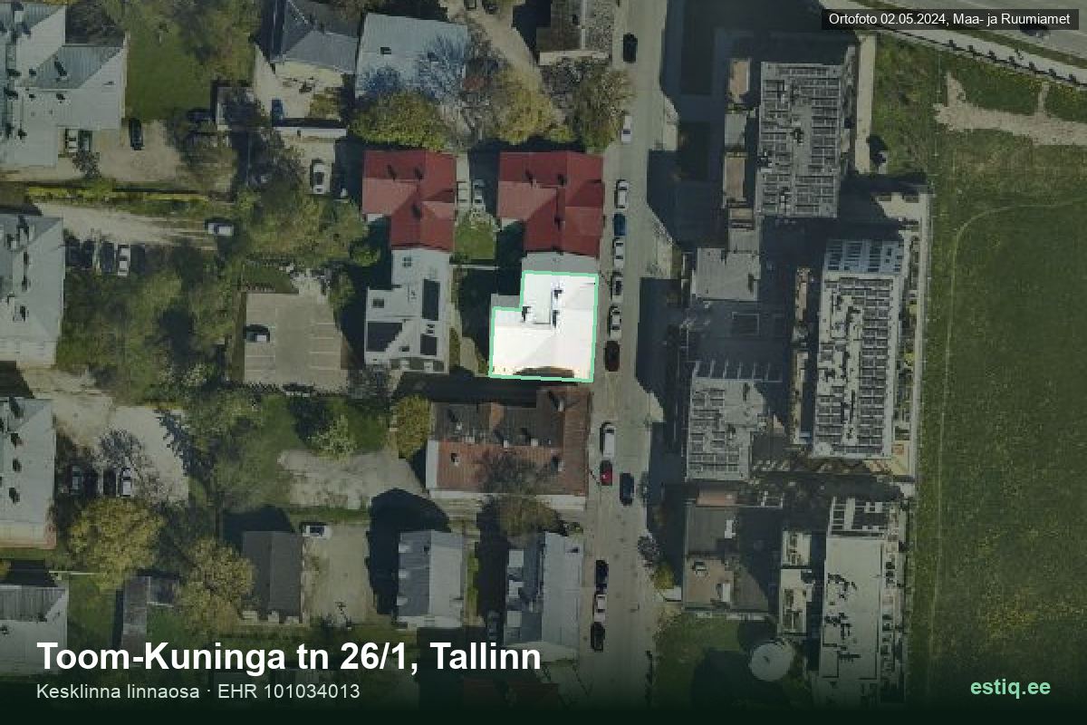 Toom-Kuninga tänav 26/1, Tallinn – aerial photo of the building, outline from the Building Register (EHR)