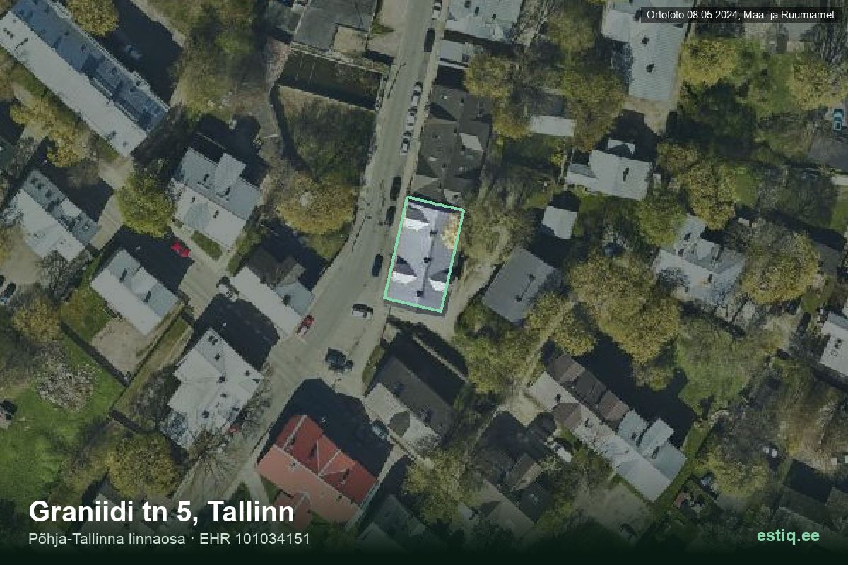 Graniidi tänav 5, Tallinn – hoone aerofoto, kontuur ehitisregistri (EHR) andmetest