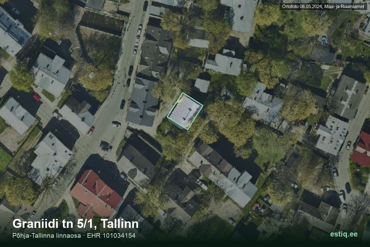 Graniidi tänav 5/1, Tallinn – hoone aerofoto, kontuur ehitisregistri (EHR) andmetest