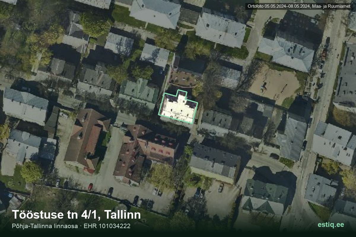 Tööstuse tänav 4/1, Tallinn – hoone aerofoto, kontuur ehitisregistri (EHR) andmetest