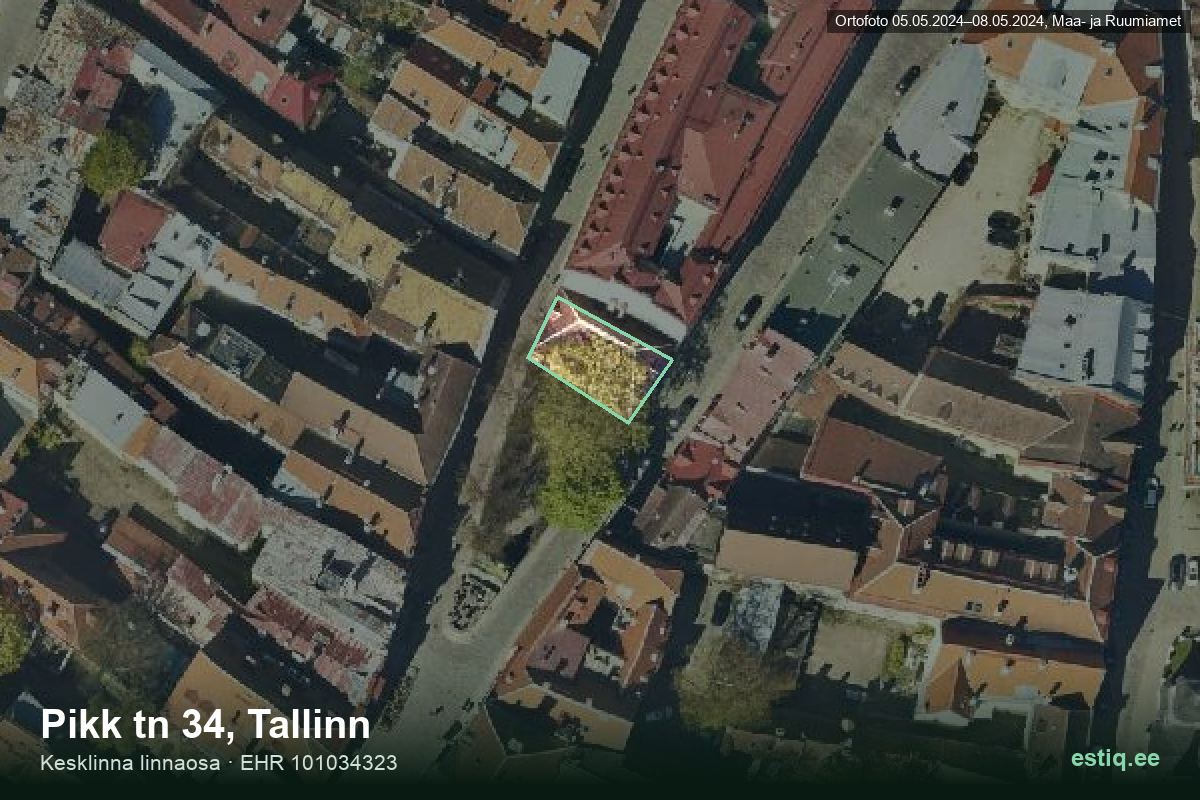 Olevimägi 3, Tallinn – hoone aerofoto, kontuur ehitisregistri (EHR) andmetest