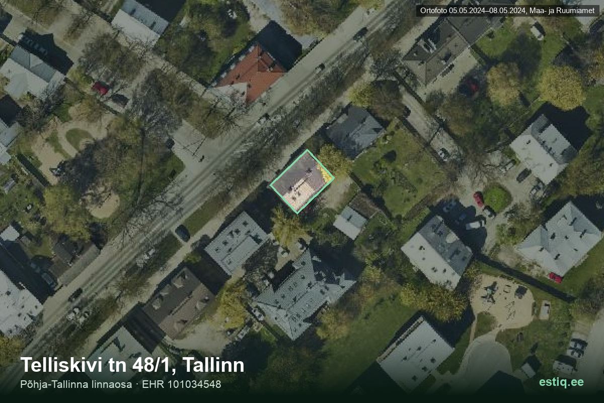Telliskivi tänav 48/1, Tallinn – hoone aerofoto, kontuur ehitisregistri (EHR) andmetest