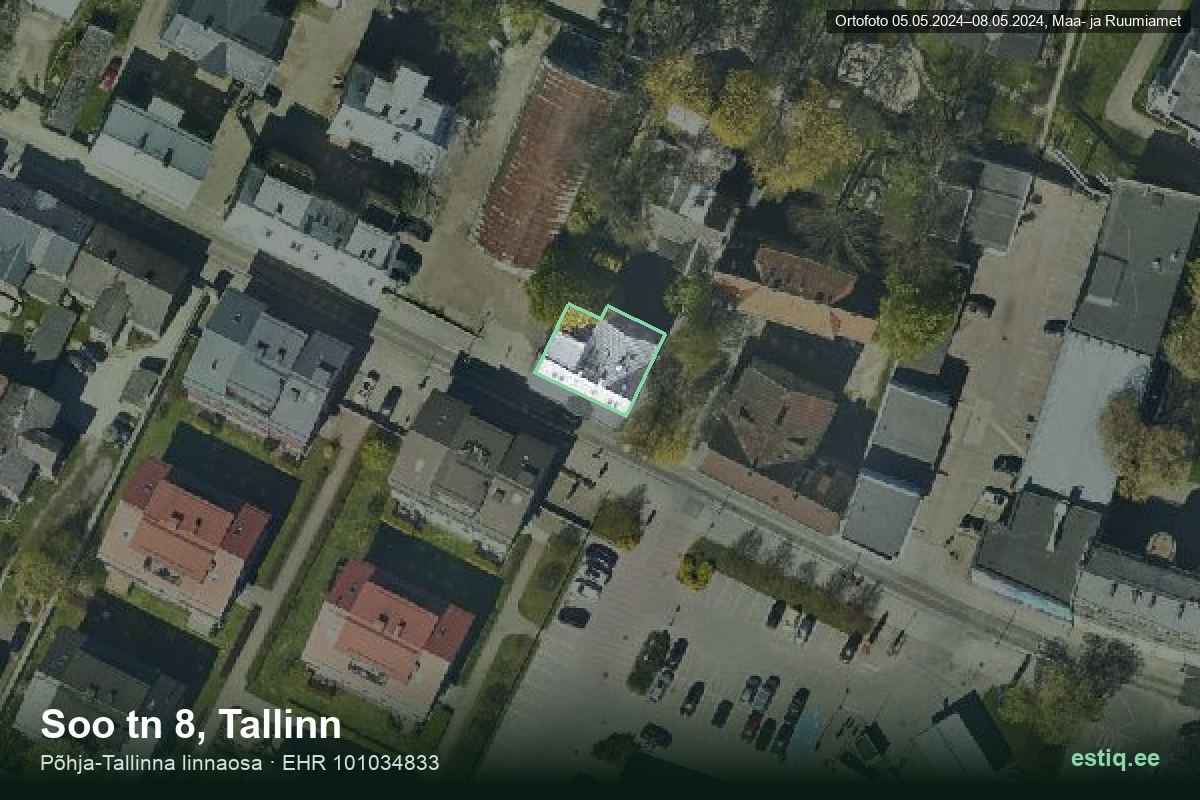 Soo tänav 8, Tallinn – aerial photo of the building, outline from the Building Register (EHR)