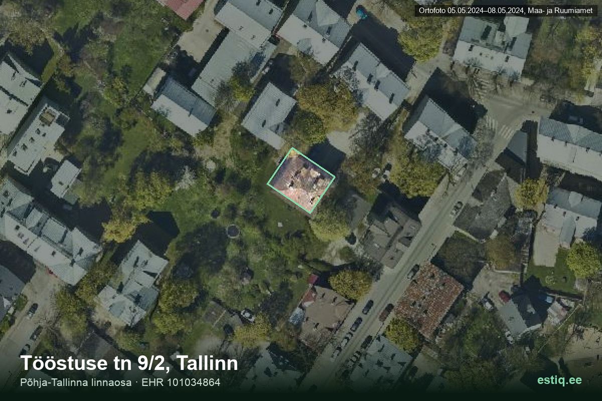 Tööstuse tänav 9/2, Tallinn – hoone aerofoto, kontuur ehitisregistri (EHR) andmetest