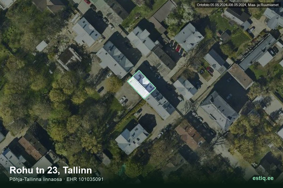 Rohu tänav 23, Tallinn – hoone aerofoto, kontuur ehitisregistri (EHR) andmetest