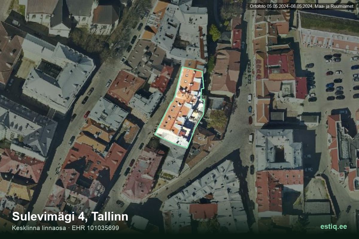 Sulevimägi 4, Tallinn – aerial photo of the building, outline from the Building Register (EHR)