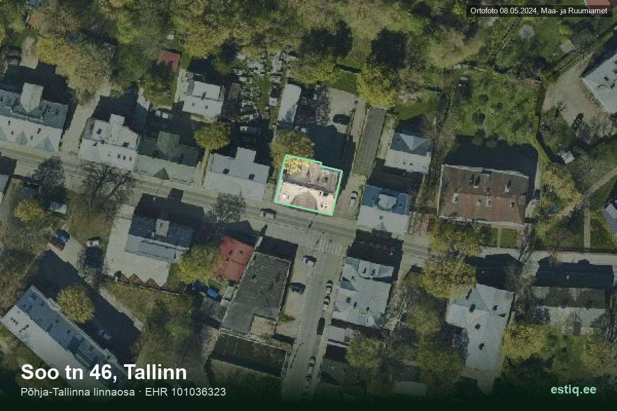 Soo tänav 46, Tallinn – aerial photo of the building, outline from the Building Register (EHR)