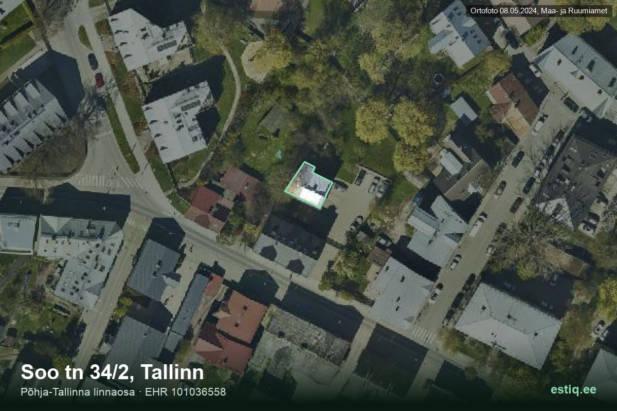 Soo tänav 34/2, Tallinn – hoone aerofoto, kontuur ehitisregistri (EHR) andmetest
