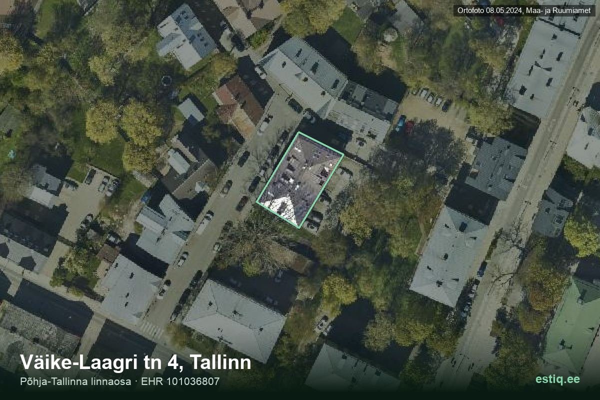 Väike-Laagri tänav 4, Tallinn – ilmakuva rakennuksesta, ääriviiva rakennusrekisteristä (EHR)