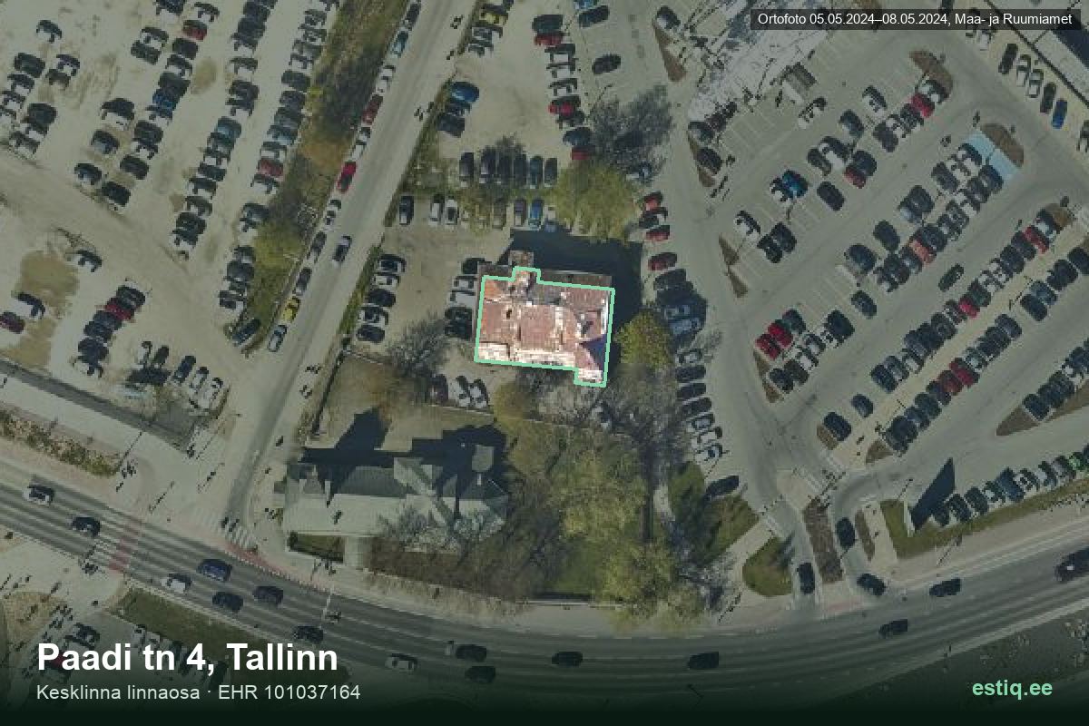 Paadi tänav 4, Tallinn – aerial photo of the building, outline from the Building Register (EHR)