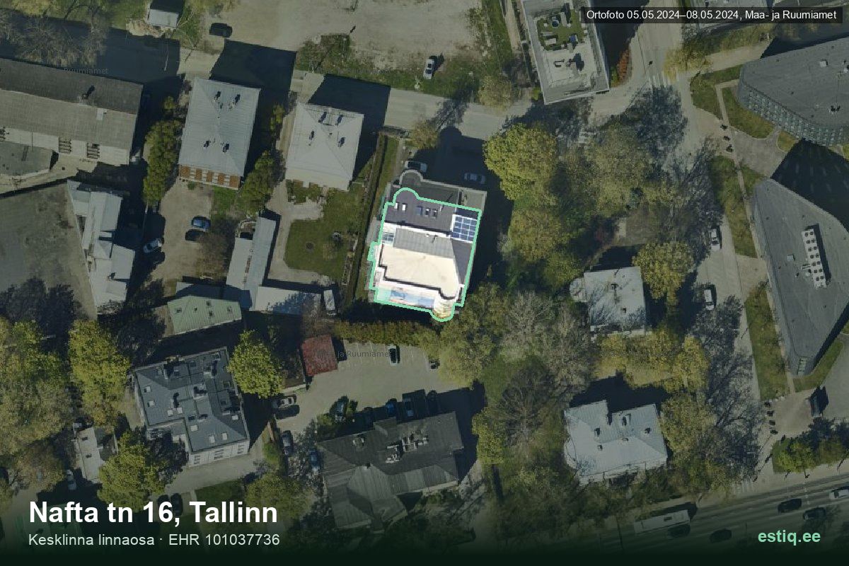 Nafta tänav 16, Tallinn – aerial photo of the building, outline from the Building Register (EHR)