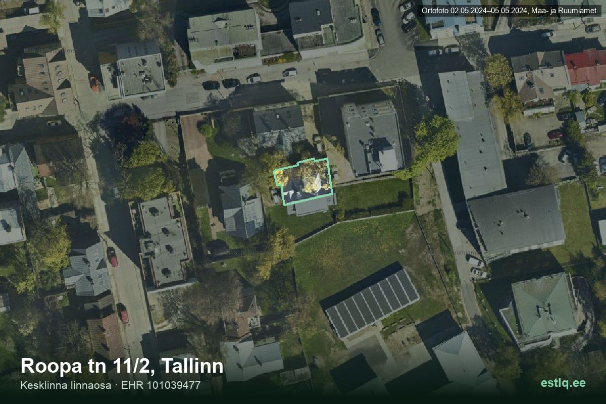 Roopa tänav 11/2, Tallinn – ilmakuva rakennuksesta, ääriviiva rakennusrekisteristä (EHR)