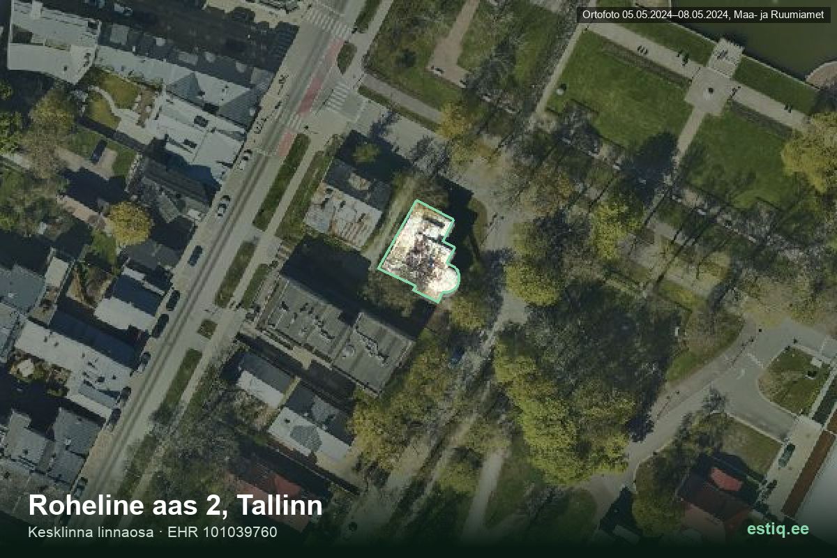 Roheline aas 2, Tallinn – hoone aerofoto, kontuur ehitisregistri (EHR) andmetest