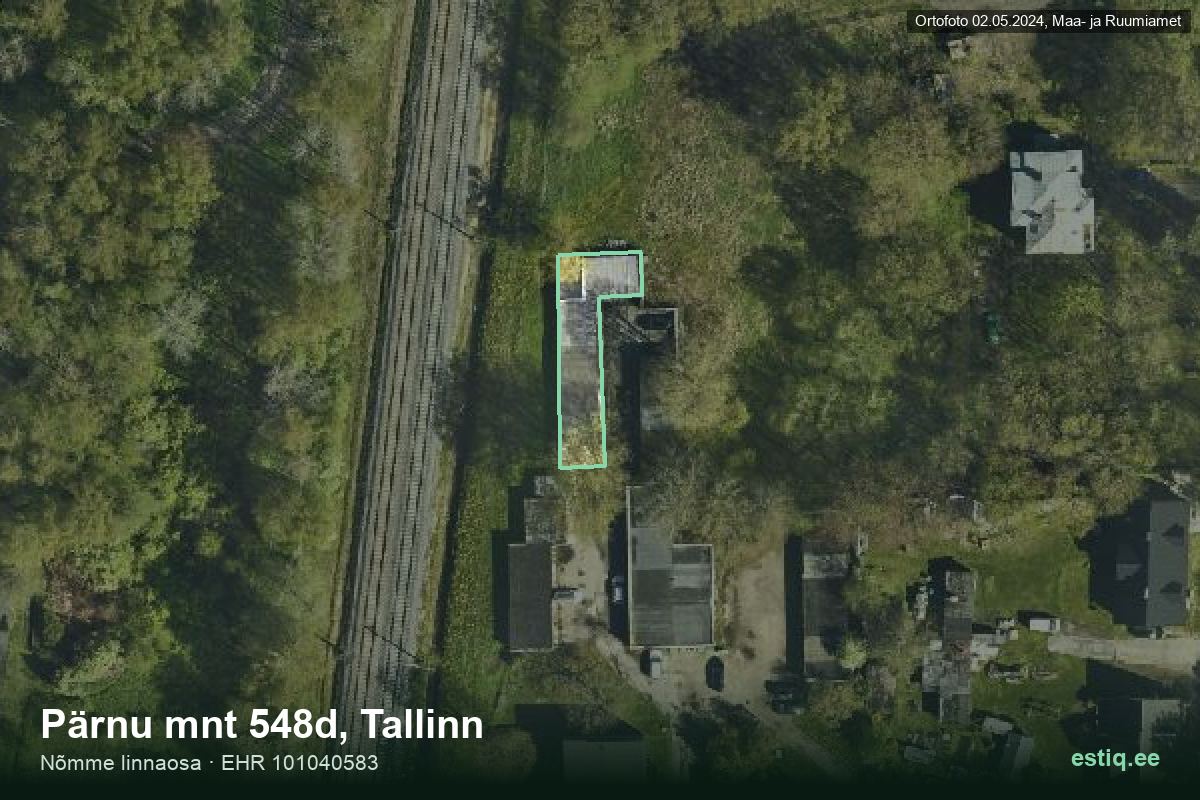 Pärnu mnt 548d, Tallinn – ilmakuva rakennuksesta, ääriviiva rakennusrekisteristä (EHR)