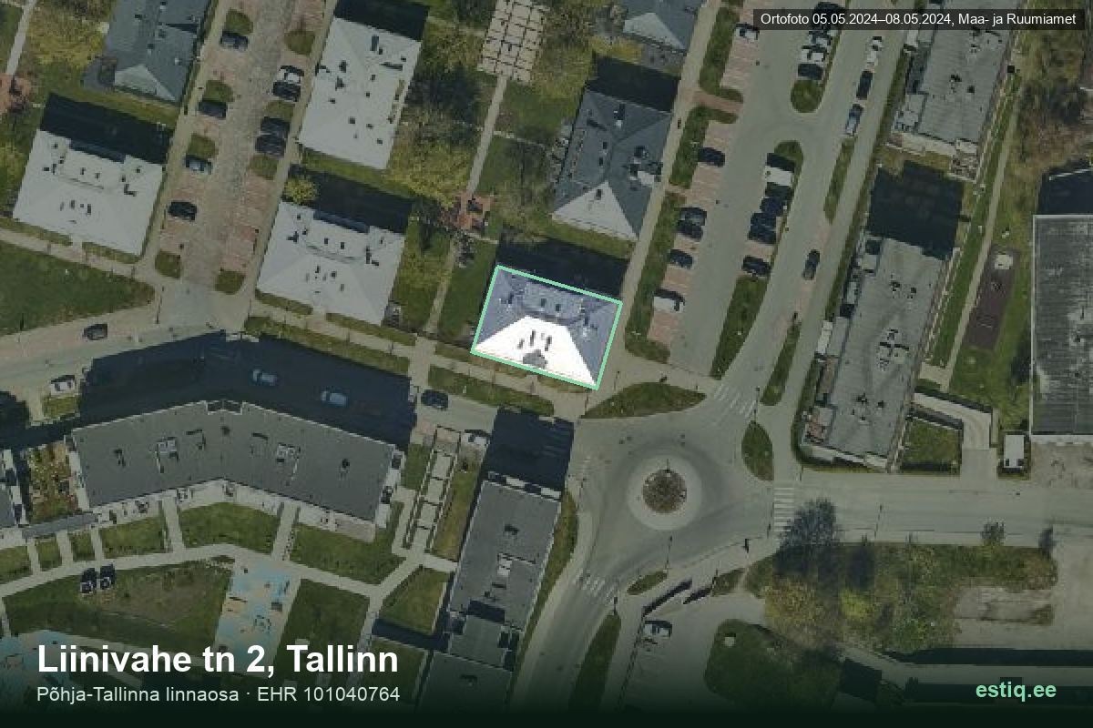 Liinivahe tänav 2, Tallinn – hoone aerofoto, kontuur ehitisregistri (EHR) andmetest