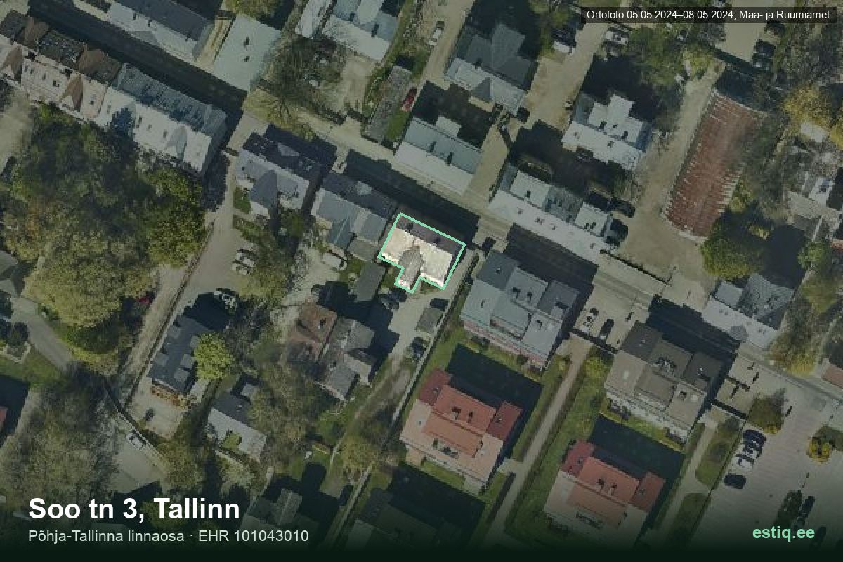Soo tänav 3, Tallinn – ilmakuva rakennuksesta, ääriviiva rakennusrekisteristä (EHR)