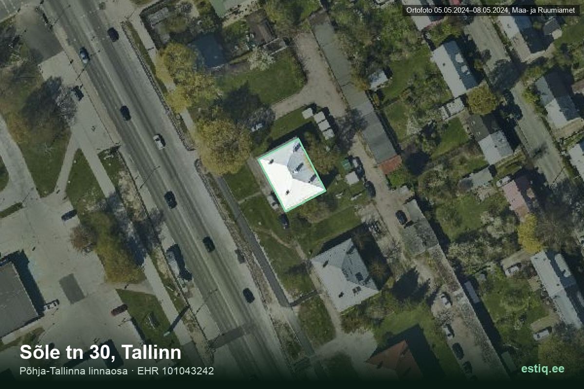 Sõle tänav 30, Tallinn – hoone aerofoto, kontuur ehitisregistri (EHR) andmetest