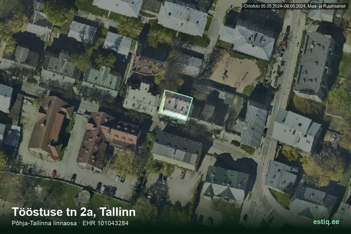 Tööstuse tänav 2a, Tallinn – hoone aerofoto, kontuur ehitisregistri (EHR) andmetest