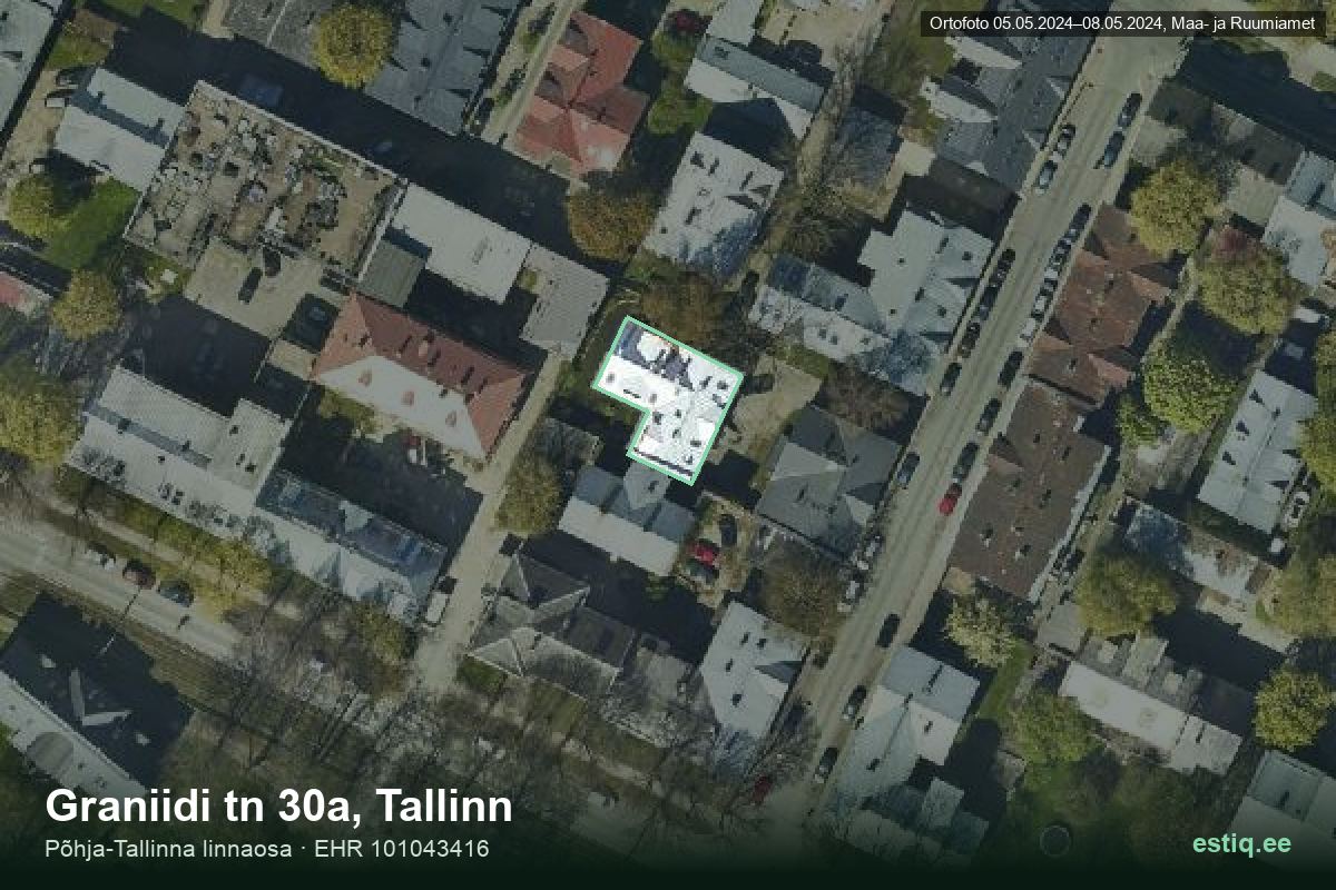Graniidi tänav 30a, Tallinn – ilmakuva rakennuksesta, ääriviiva rakennusrekisteristä (EHR)