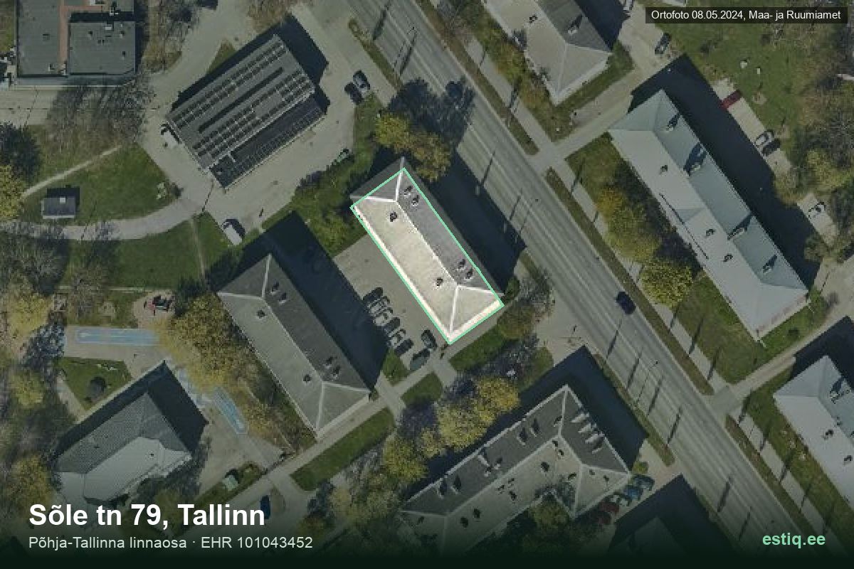 Sõle tänav 79, Tallinn – hoone aerofoto, kontuur ehitisregistri (EHR) andmetest